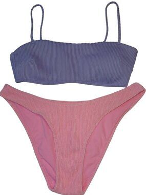 Hollister Strappy Bandeau Bikini Top & Wild Fable High Cut Bikini Bottom Small